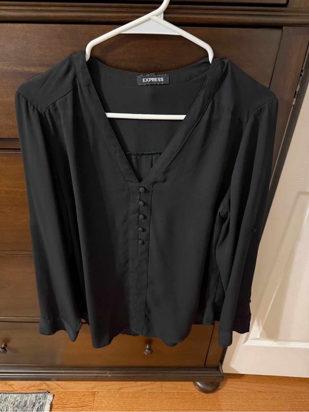 Express button down top black xl